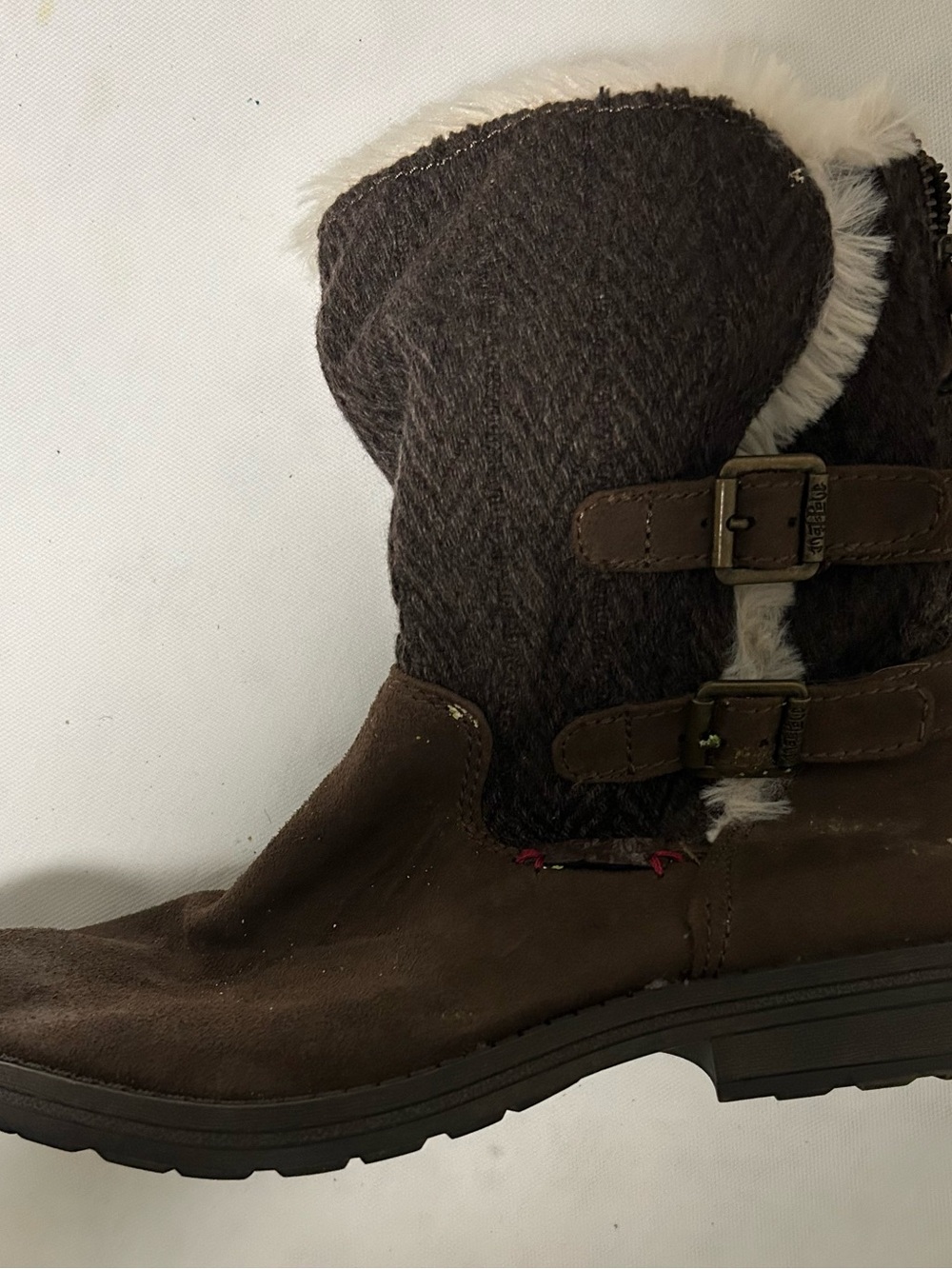 Women’s Faux-Fur Lined Brown Winter Ankle Boots